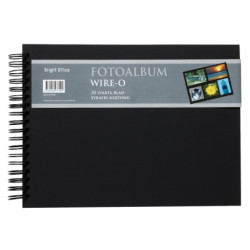Fotoalbum Wire-O 34x25cm sort (Udsalg få stk)