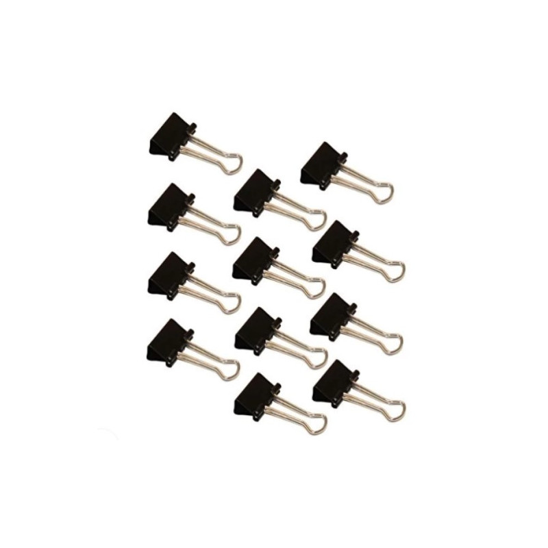 Foldback klemmer 12 stk. 19mm sorte. Wedo 6421419