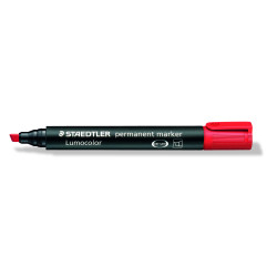 Marker Lumocolor Perm skrå 2-5mm rød