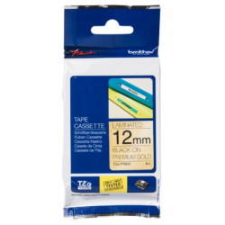 TZe-PR831 12mm x 8m tape sort på guld