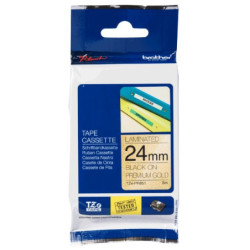 TZe-PR851 24mm x 8m tape sort på guld