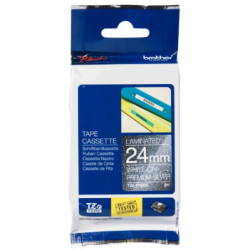 TZe-PR955 24mm x 8m tape hvid på sølv
