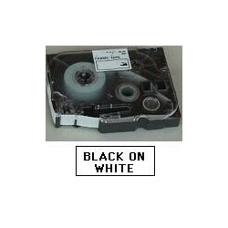 TZe tape 18mmx8m non lamineret sort-hvid