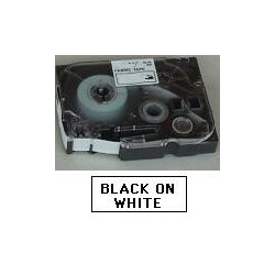 TZe tape 24mmx8m non lamineret sort-hvid