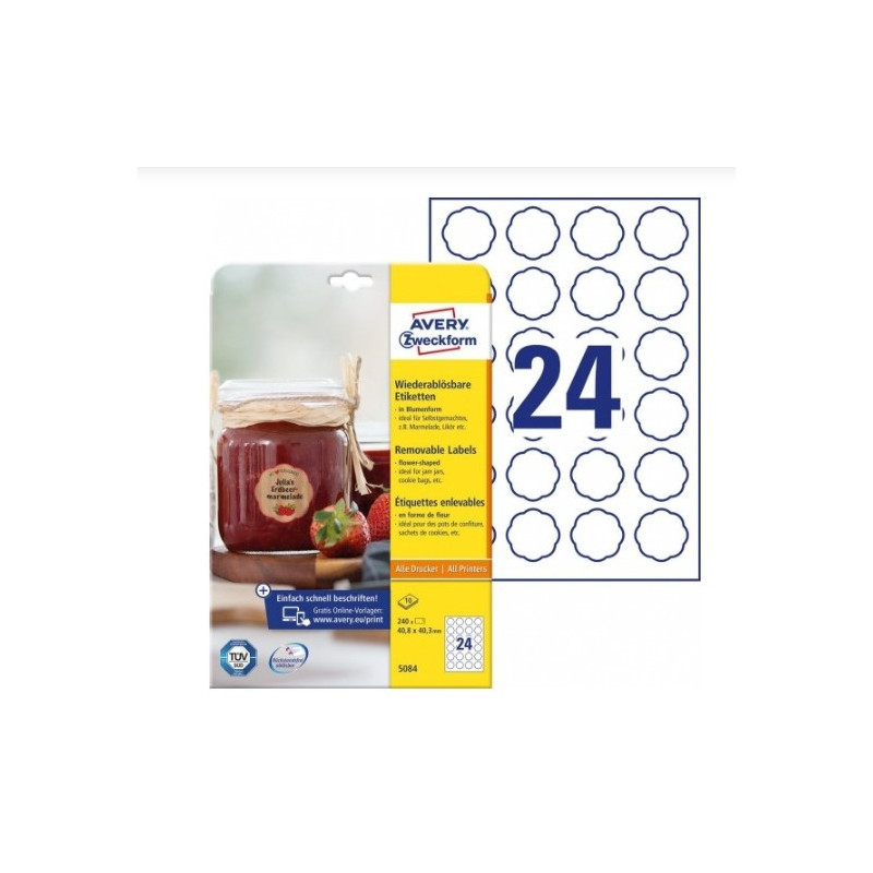 Avery 5084 Blomster formede labels