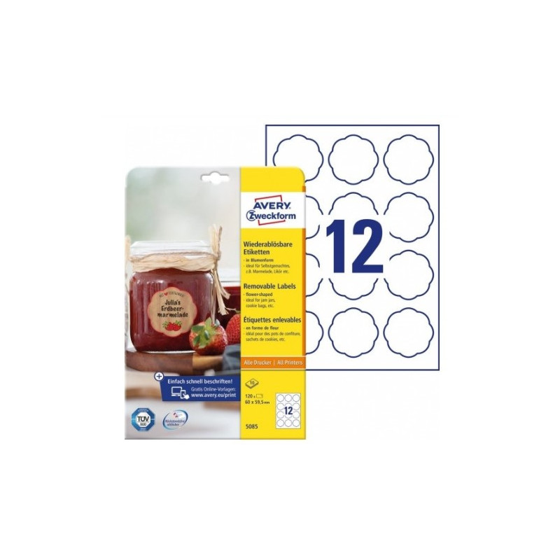 Avery 5085 Flower shaped labels