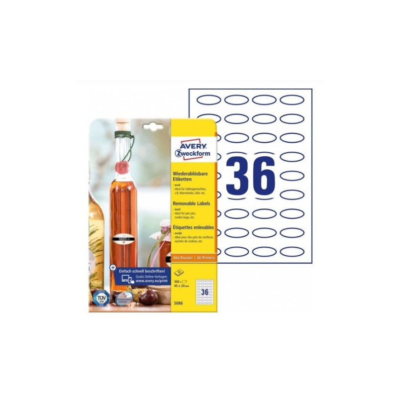 Avery 5086 Oval labels