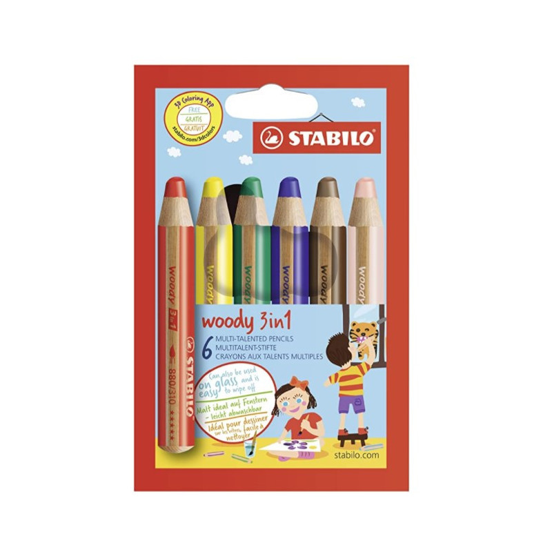 Stabilo Woody 880-6 tyk farveblyant