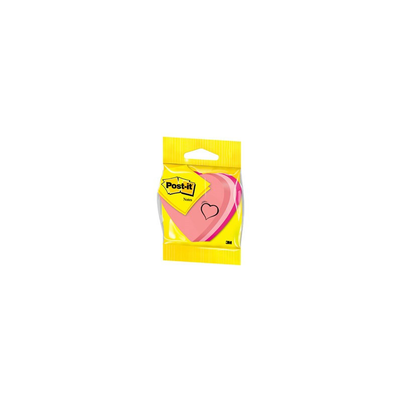Post-it Notes 70x70 ''hjerte'' neon 225 blad