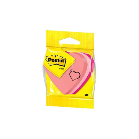 Post-it Notes 70x70 ''hjerte'' neon 225 blad