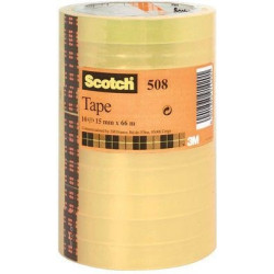 Tape Scotch 508 15mmx66m tårn klar 10stk