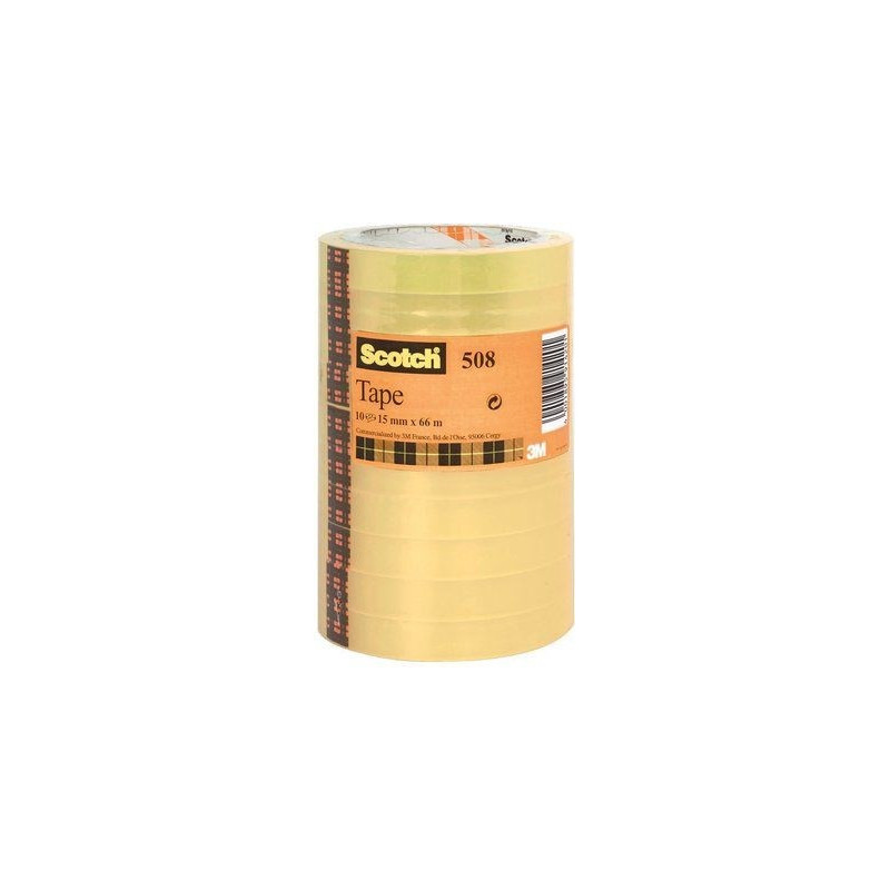 Tape Scotch 508 15mmx66m tårn klar 10stk