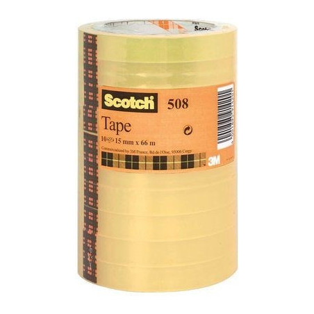 Tape Scotch 508 15mmx66m tårn klar 10stk