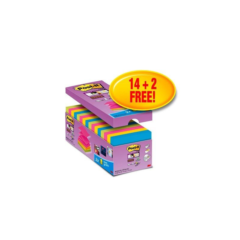 Post-it Z-Notes 76x76 Super Sticky V-Pack (16)