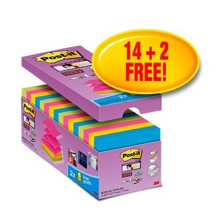 Post-it Z-Notes 76x76 Super Sticky V-Pack (16)