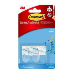 Command små gennemsigtige kroge med strips