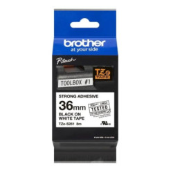 Brother TZe-S261 Sort tekst på hvid tape lamineret 36mm ekstra klæb