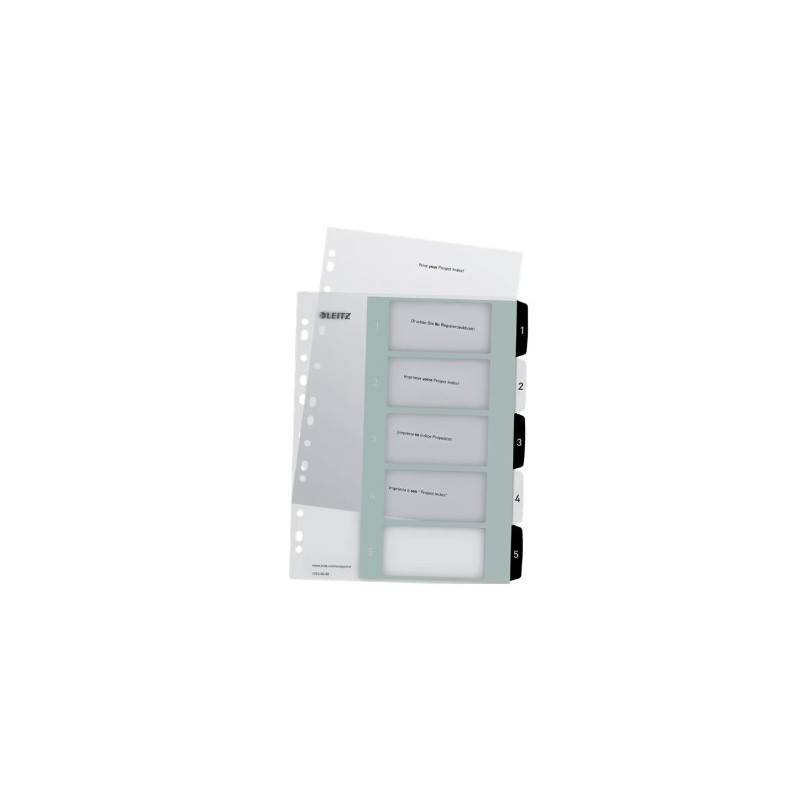 Register printbar PP A4+ 1-5 hvid-sort