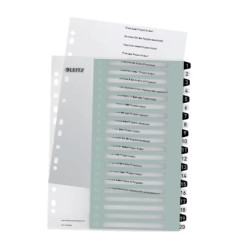 Register printbar PP A4+ 1-20 hvid-sort
