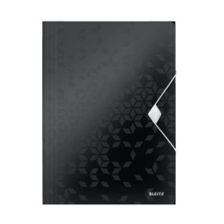3-klap elastikmappe WOW PP A4 sort