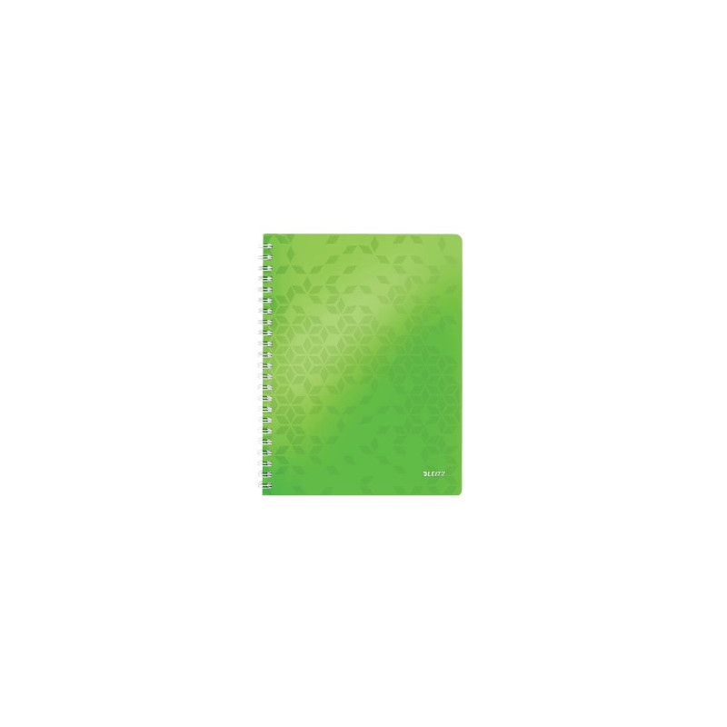 Notesblok WOW PP A4 lin. 80ark m-hul grøn