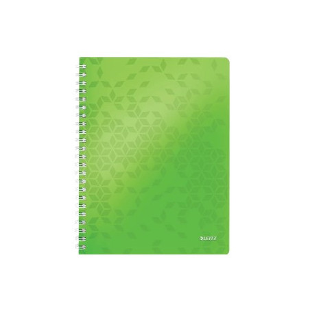Notesblok WOW PP A4 lin. 80ark m-hul grøn
