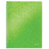 Notesblok WOW PP A4 lin. 80ark m-hul grøn