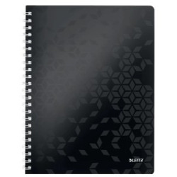 Notesblok WOW PP A4 lin. 80ark m-hul sort