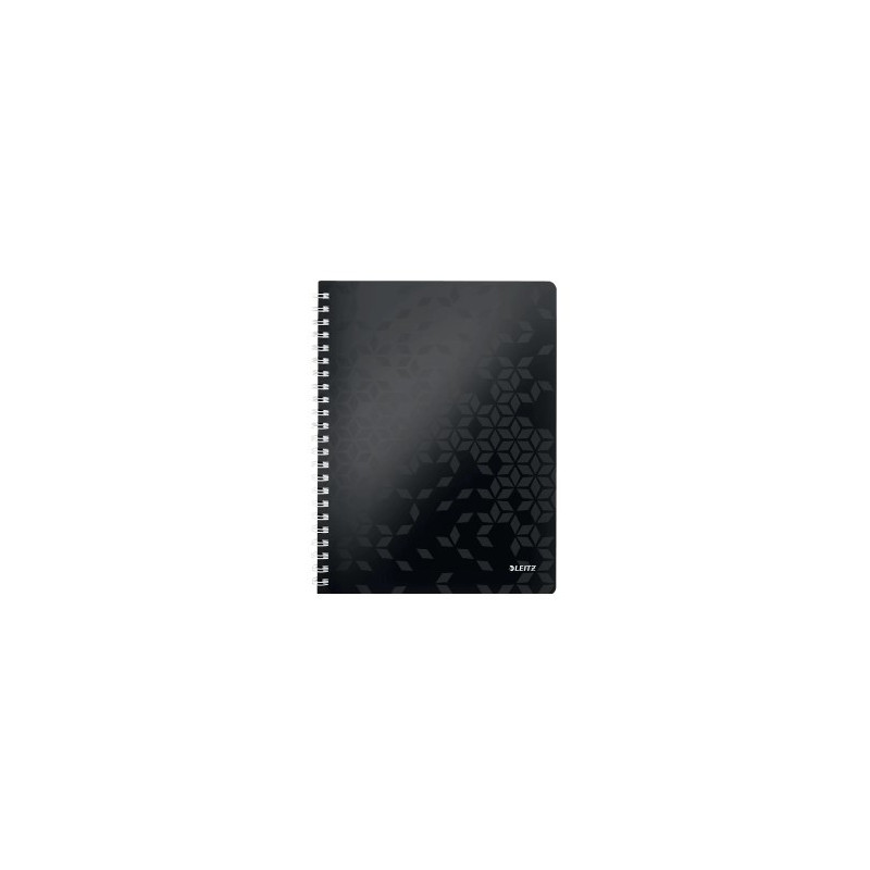Notesblok WOW PP A4 lin. 80ark m-hul sort