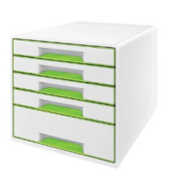 Desk Cube WOW 5-skuffer hvid-grøn