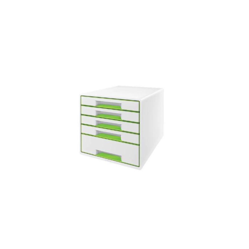 Desk Cube WOW 5-skuffer hvid-grøn
