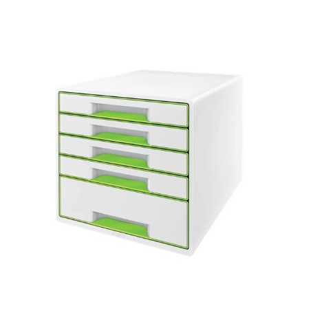 Desk Cube WOW 5-skuffer hvid-grøn
