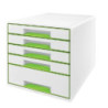 Desk Cube WOW 5-skuffer hvid-grøn