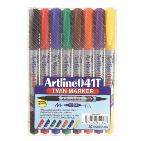 Marker 041T 2-i-1 8-sæt