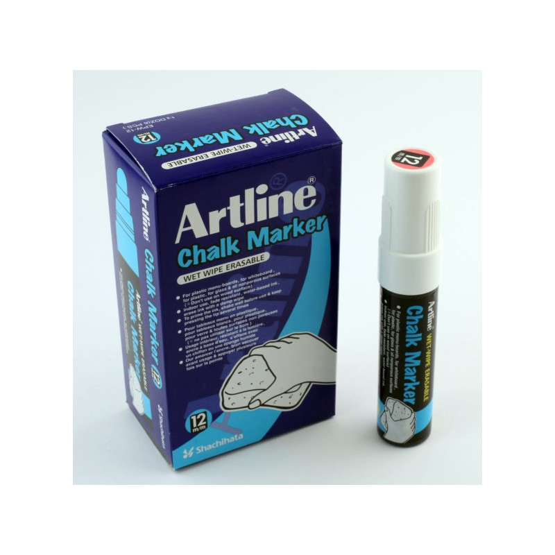 Chalk Marker 12.0mm spids hvid
