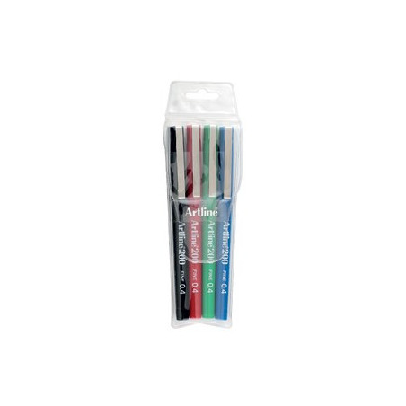 Fineliner 200 Fine 0.4 4-sæt