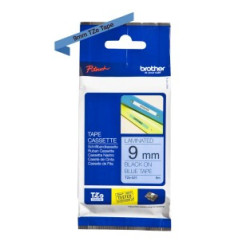 Brother TZe-521 Sort tekst på blå tape lamineret 9mm