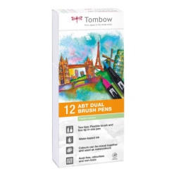 Markers Dual Brush 12P-2 Pastel sæt