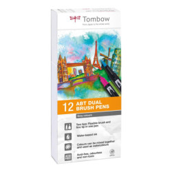 Marker ABT Dual Brush 12P-3 grå farver sæt