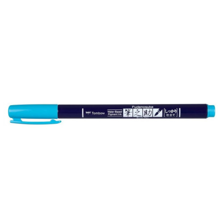 Brush pen Fudenosuke hård neon blå