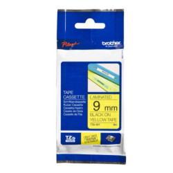 Brother TZe-621 Sort tekst på gul tape lamineret 9mm