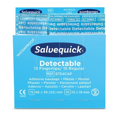 Salvequick Fingerspidsplaster blå refill