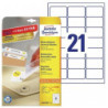 Avery L6023REV-25 Aftagelige etiketter 21 pr. ark 63