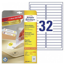 Avery L6031REV-25 Aftagelige etiketter 32 pr. ark 96 x 16