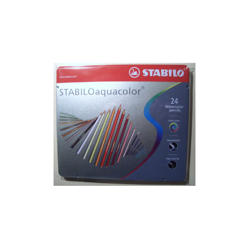 Farveblyanter Stabilo Aquacolor 24stk. i flot metal etui