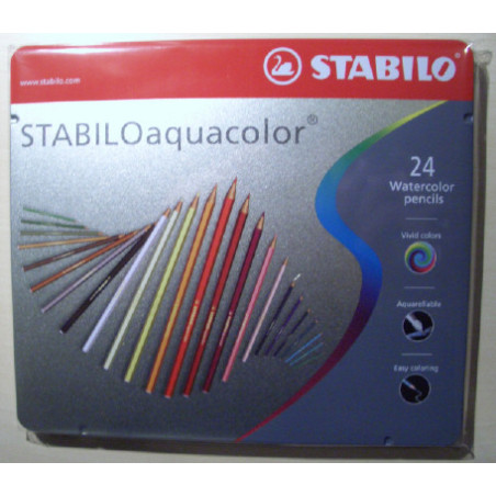 Farveblyanter Stabilo Aquacolor 24stk. i flot metal etui
