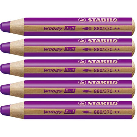 Stabilo woody 880-370 Lavendel tyk farveblyant 5stk