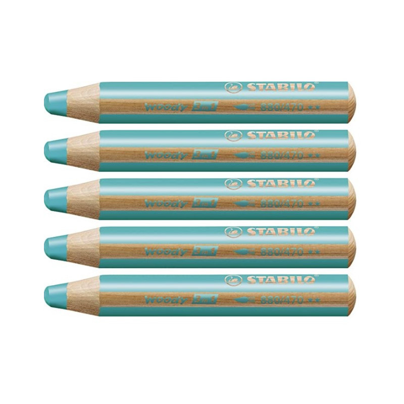 Stabilo woody 880-470 Turkis tyk farveblyant 5stk