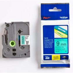 Brother TZe-721 Sort tekst på grøn tape lamineret 9mm