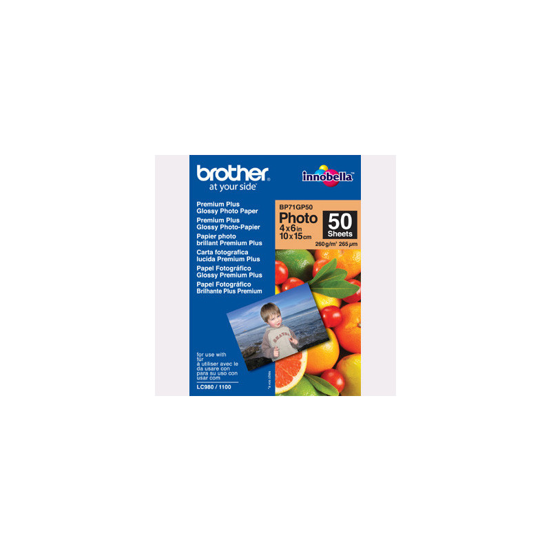 Brother 10x15 Glossy Inkjet Fotopapir BP71GP50 260g (50ark)